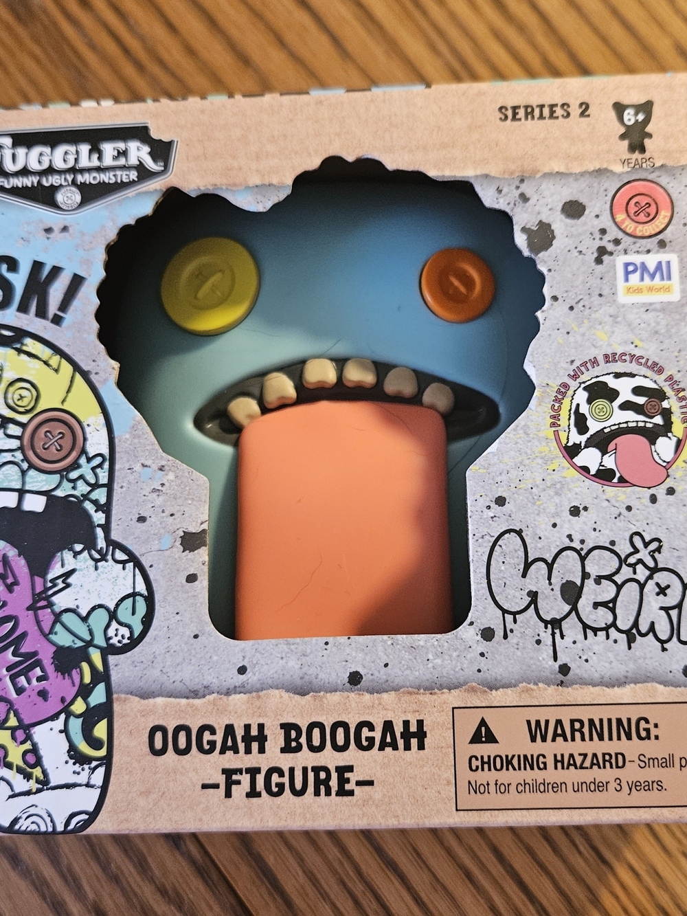 Oogah Boogah Blue Monster Figure with Orange Tongue Series 2 4"